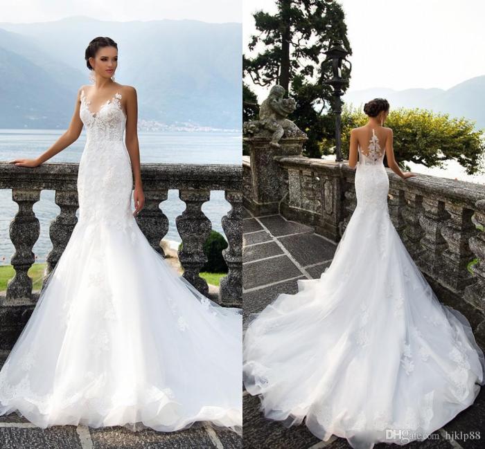 Sheer wedding dresses with sleeves