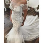 Off the shoulder mermaid wedding dresses